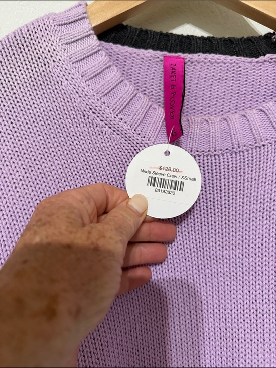 Zaket & Plover Sweaters - NWT Zaket & Plover Lilac Wide Sleeve Crop Crew Sweater Size XS